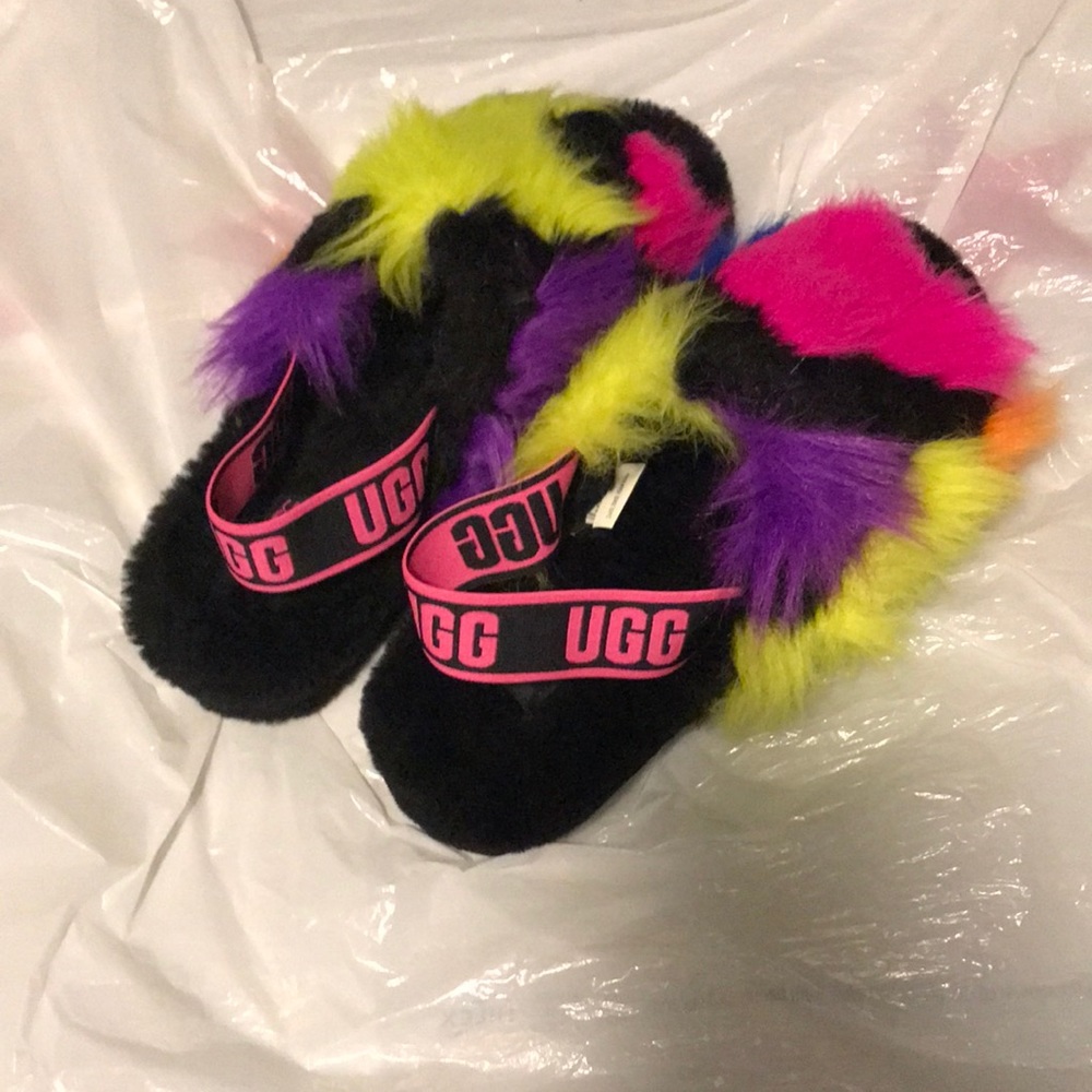 UGG Multi-Color Fur Slides